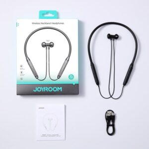 JR-D8 Wireless Neckband Headphones-Black/White